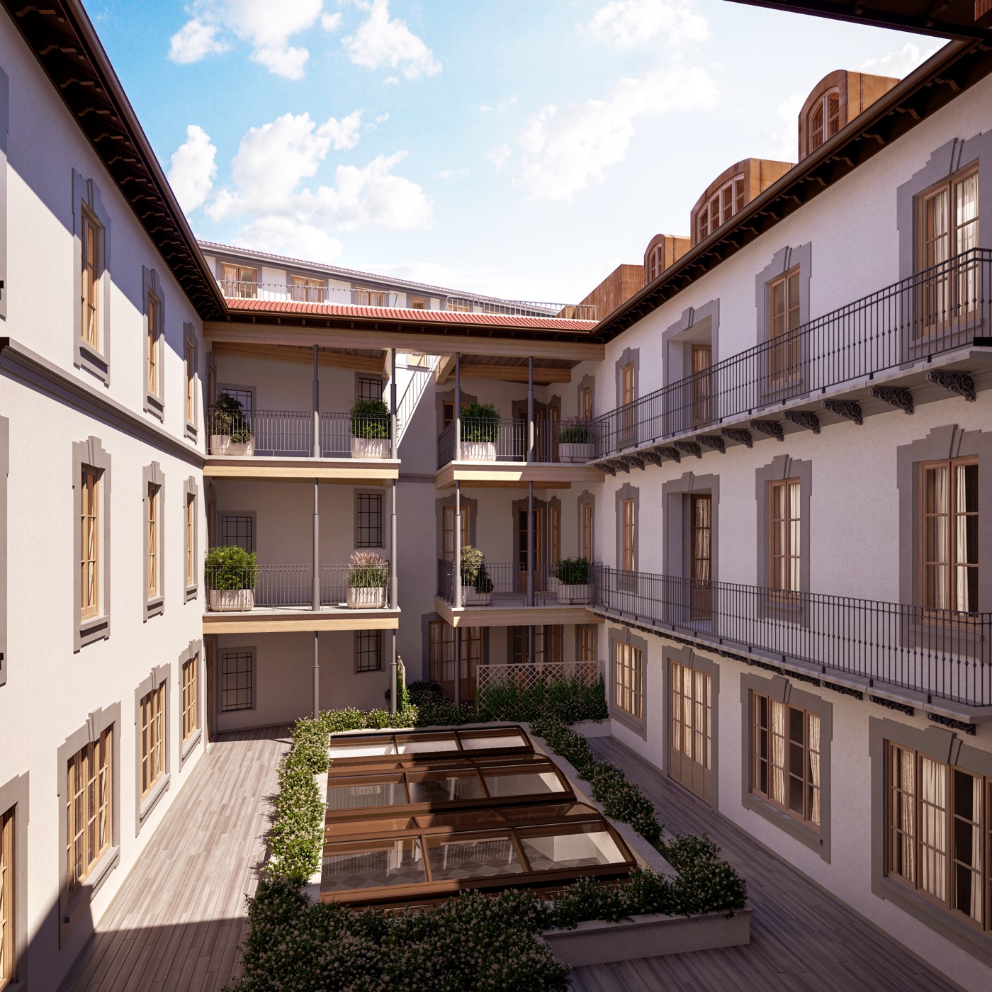 Palazzo Sacchi, parti comuni