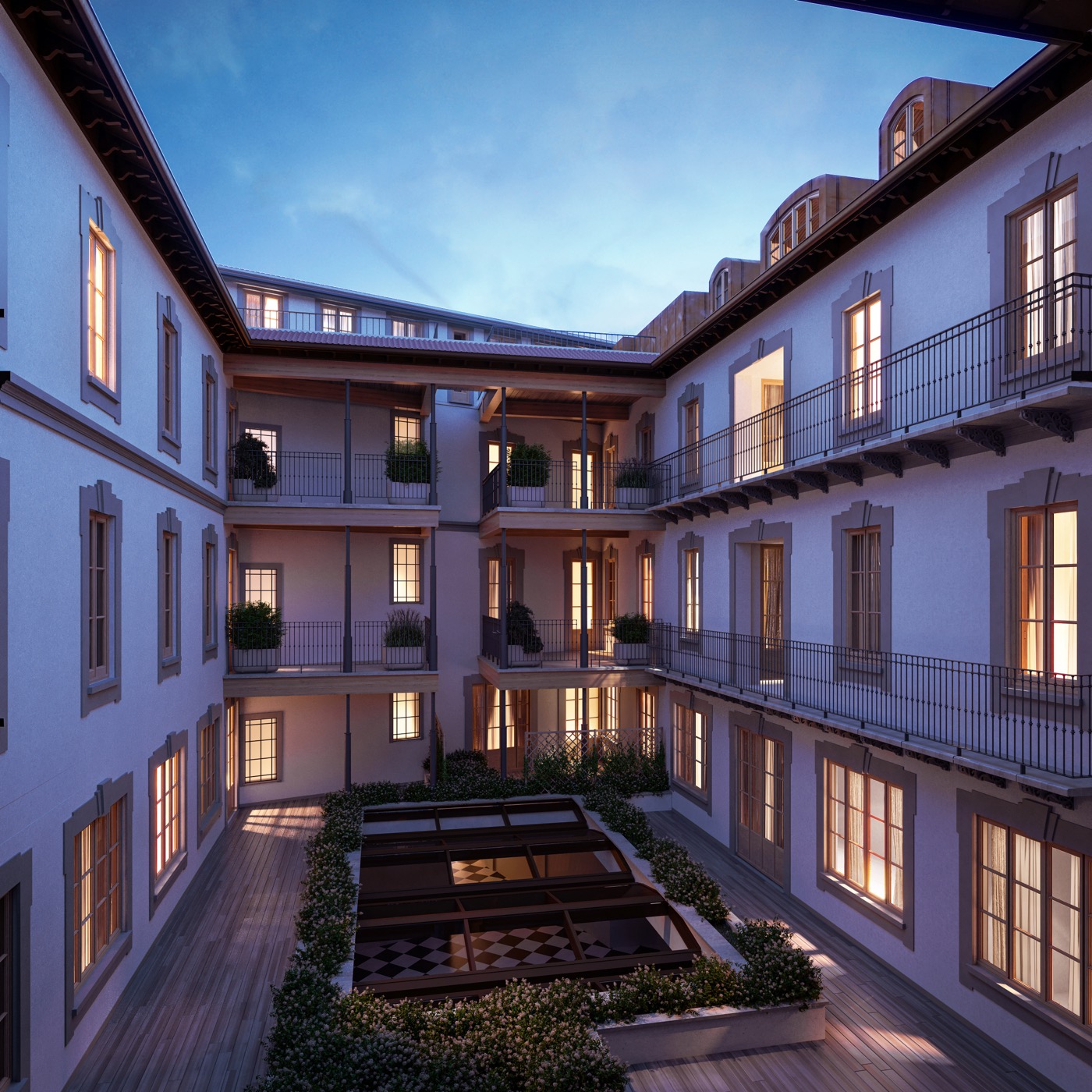 Palazzo Sacchi, parti comuni