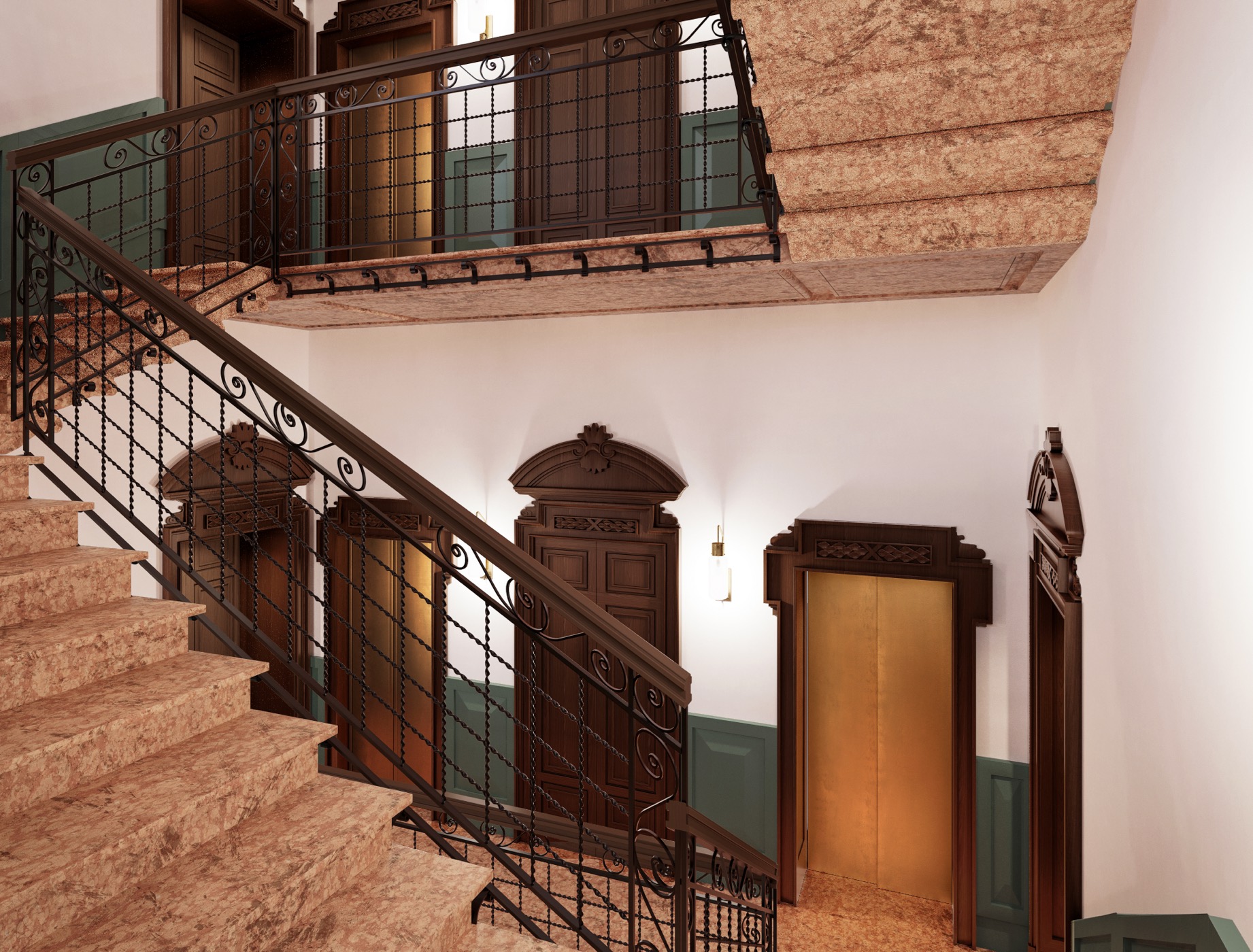 Palazzo Sacchi, parti comuni