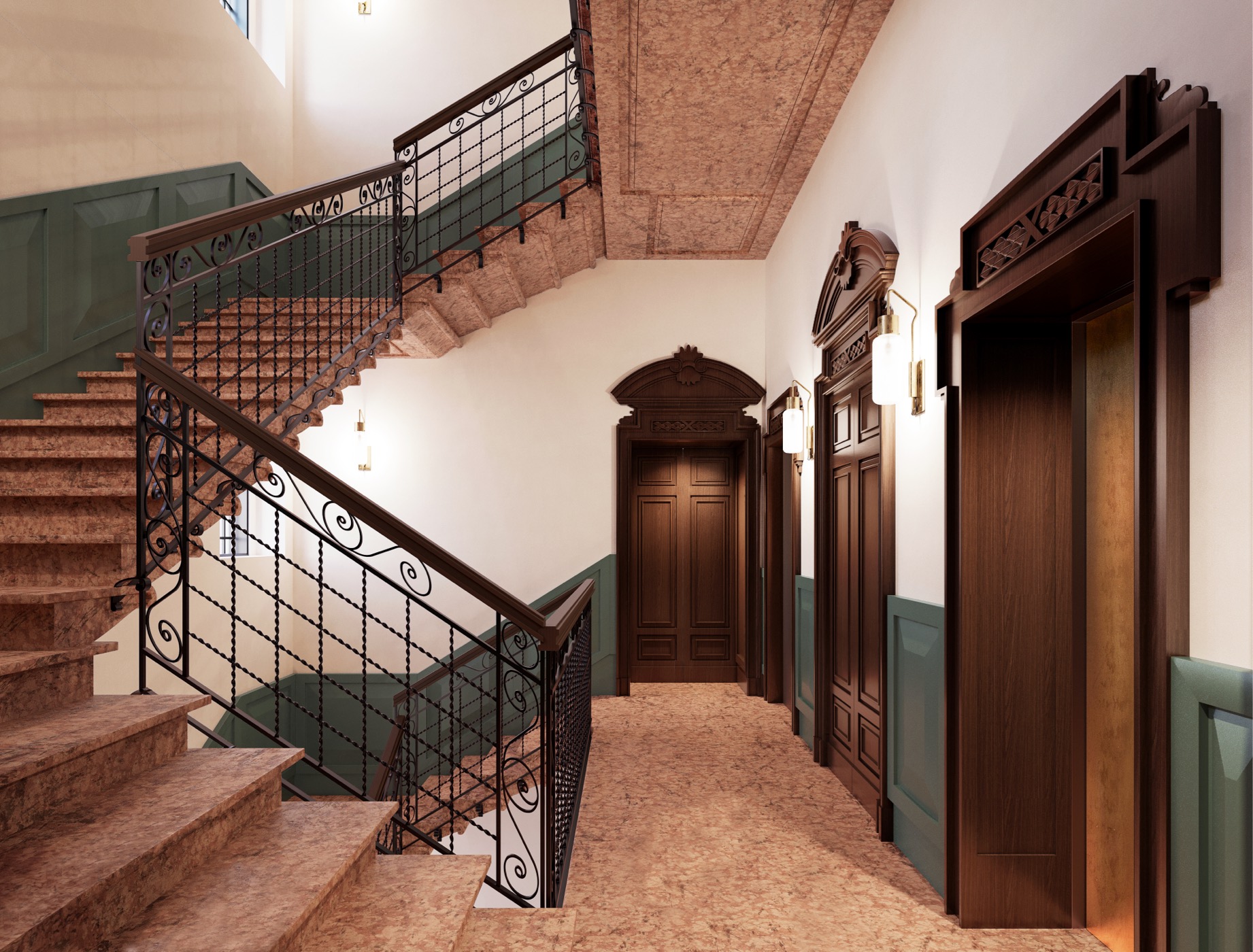 Palazzo Sacchi, parti comuni